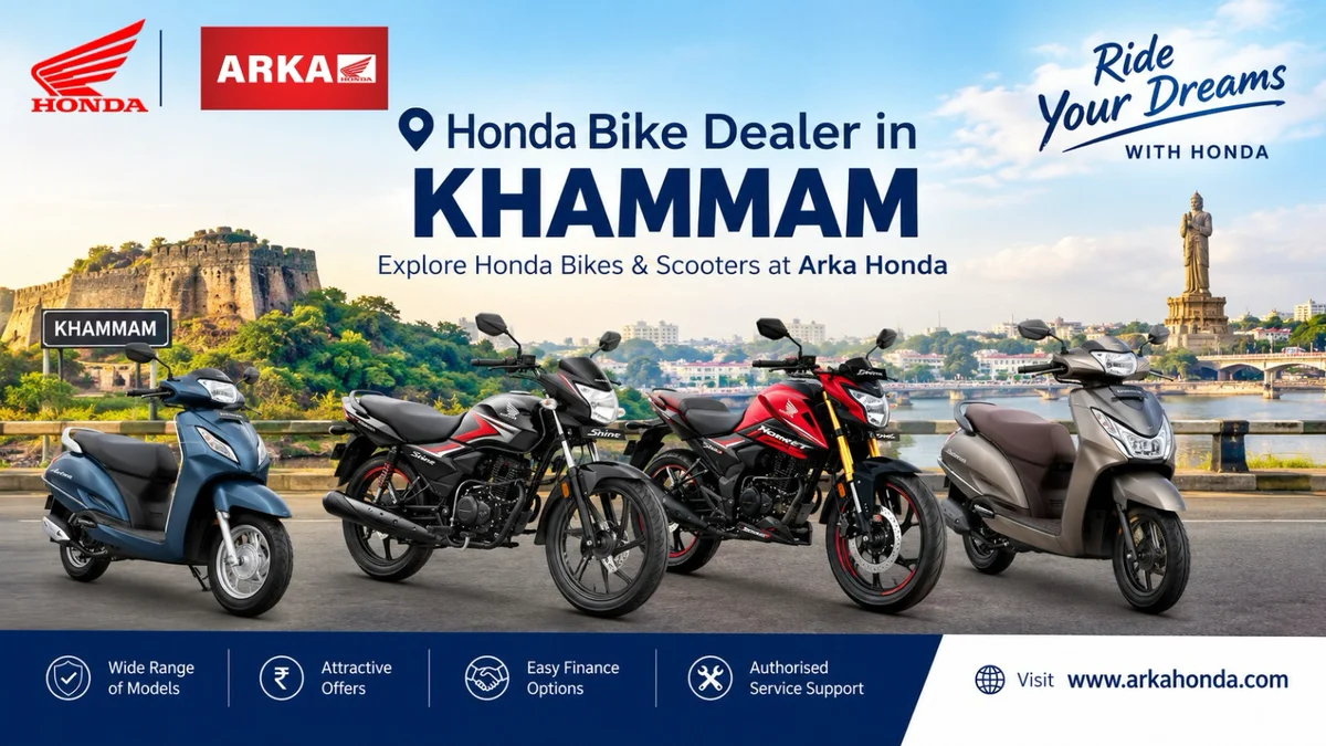 Honda bikes and scooters at Arka Honda, Honda bike dealer in Khammam